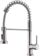 🚰 gimili kitchen faucet with pull down sprayer - high arc single handle spring kitchen sink faucet - brushed nickel commercial modern stainless steel kitchen faucets - rv grifos de cocina logo