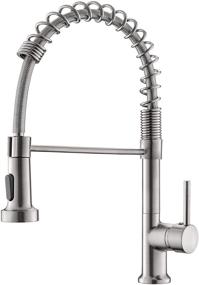 img 4 attached to 🚰 GIMILI Kitchen Faucet with Pull Down Sprayer - High Arc Single Handle Spring Kitchen Sink Faucet - Brushed Nickel Commercial Modern Stainless Steel Kitchen Faucets - RV Grifos De Cocina