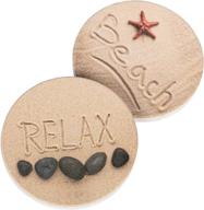 sink into serenity with relax beach ocean ceramic coasters logo