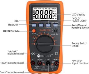 img 2 attached to 🔧 Neoteck Auto Ranging Digital Multimeter - Portable Case, 4000 Counts Volt Meter for AC/DC Volt Current Resistance Capacitance, Frequency, Temperature, CMOS TTL Duty Cycle, Transistor Diode