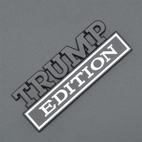 img 1 attached to 🚗 Эмблема Trump Edition вместо наклейки на автомобиль, грузовик SUV - универсальная эмблема GeeGeeTop для Ford F150, Jeep, Dodge, Chevrolet - совместимая с задними дверями, передней решеткой, капотом, багажником (черный + белый)