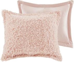 img 1 attached to 🌸 Madison Park Nova Full/Queen Size Blush Pink Luxury Soft Mohair Reverse Faux Mink Comforter Set