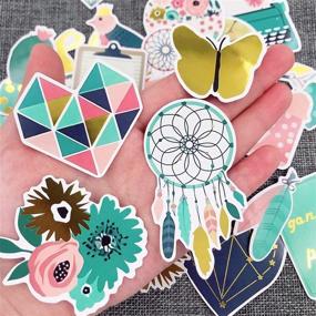 img 3 attached to Versatile Scrapbook Stickers: 33pcs Cardstock Spring, Floral, and Masking Stickers for Personalizing Laptop, Scrapbook, Planner, and Crafts