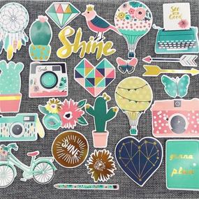 img 2 attached to Versatile Scrapbook Stickers: 33pcs Cardstock Spring, Floral, and Masking Stickers for Personalizing Laptop, Scrapbook, Planner, and Crafts