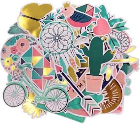 img 4 attached to Versatile Scrapbook Stickers: 33pcs Cardstock Spring, Floral, and Masking Stickers for Personalizing Laptop, Scrapbook, Planner, and Crafts