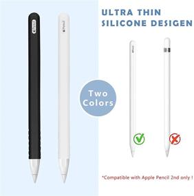 img 3 attached to 🖋️ FYY Ultra Thin Case Compatible for Apple Pencil 2nd Generation - 2 Pack Silicone Skin Cover Sleeve for Apple Pencil 2 Case with Protective Nib Covers - Compatible for iPad Pro (Black and White)