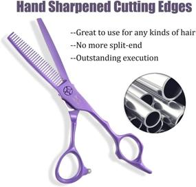 img 1 attached to JASON Professional Barber Hair Cutting Scissors Thinning Shears Hairdressing 💈 Texturizing Salon Razor Edge Scissor - Japanese Stainless Steel 6.0 Inch