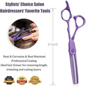 img 2 attached to JASON Professional Barber Hair Cutting Scissors Thinning Shears Hairdressing 💈 Texturizing Salon Razor Edge Scissor - Japanese Stainless Steel 6.0 Inch