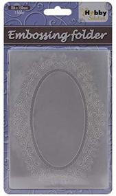 img 2 attached to 🎨 Ecstasy Crafts Nellie Embossing Folder: Oval Swirl Frame Design, 4" x 6