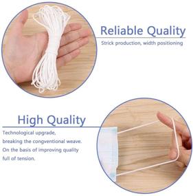 img 2 attached to 🧵 White 3mm Braided Elastic Cord for Masks, Sewing, and Crafts - High Elasticity Stretch Earloop Rope