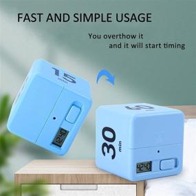 img 3 attached to 🔵 LZTGFT Kitchen Cube Timer - 15-20-30-60 Minutes for Effective Time Management, Gravity Sensor Flip Timer for Exercise, Work, Yoga, Study, and Games - Blue Color