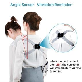 img 3 attached to 🧍 Kids' Posture Corrector & Women's Back Brace - Adjustable Straightener for Men, Intelligent Vibration Sensor, Posture Reminder & Hump Back Correction Trainer