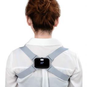 img 4 attached to 🧍 Kids' Posture Corrector & Women's Back Brace - Adjustable Straightener for Men, Intelligent Vibration Sensor, Posture Reminder & Hump Back Correction Trainer