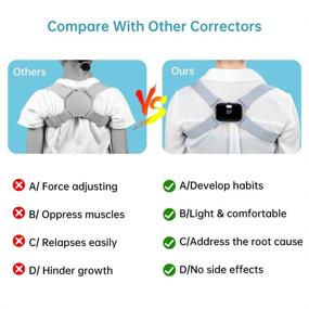 img 1 attached to 🧍 Kids' Posture Corrector & Women's Back Brace - Adjustable Straightener for Men, Intelligent Vibration Sensor, Posture Reminder & Hump Back Correction Trainer