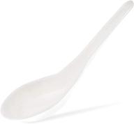 juvale 50-pack disposable plastic chinese asian spoons for soup, appetizer, ramen, pho - white logo