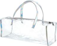 large clear pvc travel toiletry case for family - silver hologram luggage organizer bag for men and women logo