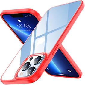 img 4 attached to 📱 JUSTCOOL iPhone 13 Pro Case: Crystal Clear, Military-Grade Shock Protection, Red/Clear 6.1" - 2021 Released