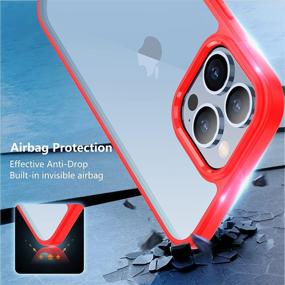 img 1 attached to 📱 JUSTCOOL iPhone 13 Pro Case: Crystal Clear, Military-Grade Shock Protection, Red/Clear 6.1" - 2021 Released