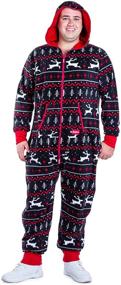 img 1 attached to 🎄 Comfy Cozy Black and Red Fair Isle Reindeer Ugly Christmas Sweater Jumpsuit by Tipsy Elves - Perfect for Men and Women