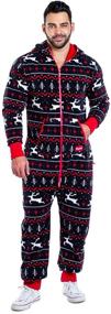 img 3 attached to 🎄 Comfy Cozy Black and Red Fair Isle Reindeer Ugly Christmas Sweater Jumpsuit by Tipsy Elves - Perfect for Men and Women