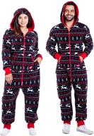 🎄 comfy cozy black and red fair isle reindeer ugly christmas sweater jumpsuit by tipsy elves - perfect for men and women logo