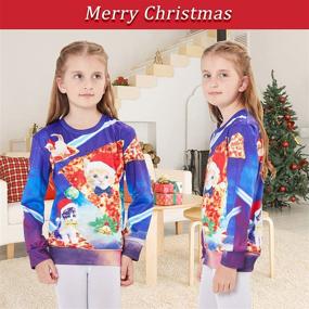 img 2 attached to Funnycokid Kids Ugly Christmas Sweatshirt - Funny 3D Print Xmas Fleece Jumper for Boys & Girls (4-16Y)