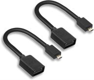 🔌 vce микро hdmi к hdmi адаптер кабеля 2-pack - 8 дюймов, микро hdmi мужской к hdmi женскому переходнику для raspberry pi 4, gopro hero, камера, смартфон, планшет и других устройств. логотип