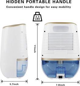 img 2 attached to 🌬️ Compact and Powerful: Low Humidity Mini Dehumidifier - 40oz (1200ml) Capacity - Ideal for Bedroom, Barthroom, Basements, Closet, RVs - Portable, Quiet & Effective - Covers 1200 cubic feet (215 sq ft)