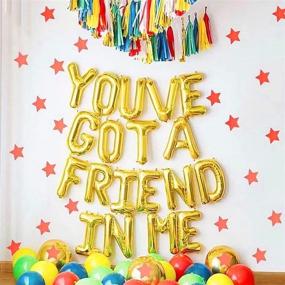 img 1 attached to 18 inch Gold You've Got A Friend In Me 🌟 Banner: Perfect for Toy Story Birthday Parties and Toy Story Inspired Decor