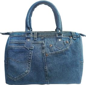 img 4 attached to Upcycling Denim Handle Handbag Style Women's Handbags & Wallets and Top-Handle Bags