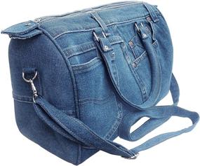 img 2 attached to Upcycling Denim Handle Handbag Style Women's Handbags & Wallets and Top-Handle Bags