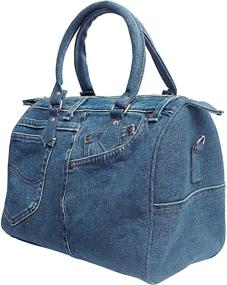 img 3 attached to Upcycling Denim Handle Handbag Style Women's Handbags & Wallets and Top-Handle Bags