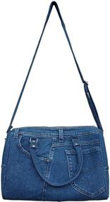 img 1 attached to Upcycling Denim Handle Handbag Style Women's Handbags & Wallets and Top-Handle Bags