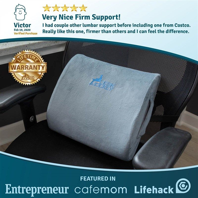 Elviros Lumbar Support Pillow, Adjustable Back Support Pillow for Sleeping,  Ergonomic Memory Foam Lumbar Pillow for Lower Back Pain Relief, Back Pillow  for Bed, Office Chair, Recliners