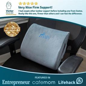 img 3 attached to 🪑 Adjustable Memory Foam Lumbar Support Pillow for Chair - Self-Molding Car Seat Cushion - Machine Washable Office Chair Cushion Cover by Desk Jockey