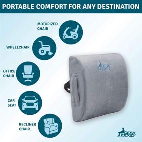 img 2 attached to 🪑 Adjustable Memory Foam Lumbar Support Pillow for Chair - Self-Molding Car Seat Cushion - Machine Washable Office Chair Cushion Cover by Desk Jockey