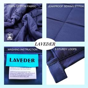 img 2 attached to 🌑 Laveder 7lb Weighted Blanket for Kids and Adults - Twin Size 41'' x 60'' Premium Cotton Heavy Blanket with Glass Beads for Deep Sleep, Navy