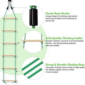 img 2 attached to Wooden Rope Ladder Swing Set: Fun Climbing Equipment for Kids of All Ages