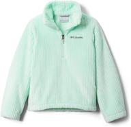 🔥 columbia girls' fire side sherpa half zip: cozy warmth and style logo