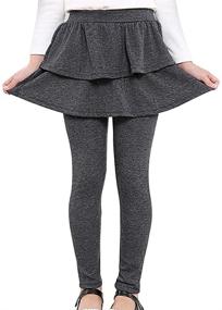 img 4 attached to Auranso Little Girls Footless Leggings with Ruffle Tutu Skirt Pants: Stylish & Comfortable 2-12 Years