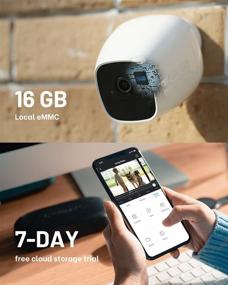 img 2 attached to 📷 Vacos Outdoor Security Camera with 16G Built-in Storage, Rechargeable Battery, PIR Detection, Alexa & Google Assistant Support, Waterproof 1080P Night Vision, 2-Way Audio