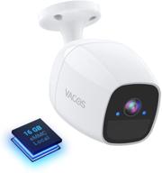 📷 vacos outdoor security camera with 16g built-in storage, rechargeable battery, pir detection, alexa & google assistant support, waterproof 1080p night vision, 2-way audio logo