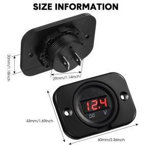 img 2 attached to High-Quality 4-Piece Waterproof Car Voltmeter with LED Digital Display Panel and Mounting ⚡ Plate - Ideal for Boat, Vehicle, Motorcycle, Truck, ATV, UTV (Red, DC 12V 24V)