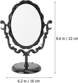 img 1 attached to leorx Vintage Acrylic Rose Pattern Rotatable Desktop Vanity Mirror for Bedroom Bathroom - Black
