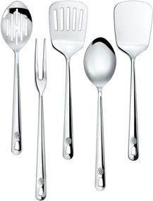 img 2 attached to Upgrade Your Kitchen with CONCORD 5 Piece Premium Stainless Steel Utensil Set - Mirror Polished with Spatula