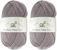 🧶 worsted weight soft slim bamboo wool yarn - pin stripe grey - 100g/skein - 2 skeins: luxurious and eco-friendly yarn with a subtle grey striped pattern logo