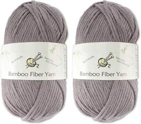 img 4 attached to 🧶 Worsted Weight Soft Slim Bamboo Wool Yarn - Pin Stripe Grey - 100g/Skein - 2 Skeins: Luxurious and Eco-Friendly Yarn with a Subtle Grey Striped Pattern