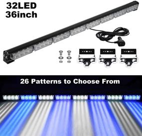 img 3 attached to 🚨 ASPL 36-Inch 32LED Traffic Advisor Light Bar with Strobe & Flashing Emergency Caution Lighting - Blue/White LED Safety Lights for Directional Warning, with 16ft Straight Cord