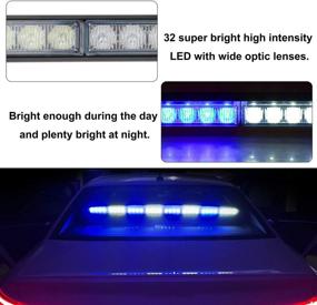 img 2 attached to 🚨 ASPL 36-Inch 32LED Traffic Advisor Light Bar with Strobe & Flashing Emergency Caution Lighting - Blue/White LED Safety Lights for Directional Warning, with 16ft Straight Cord