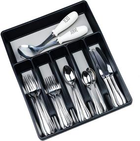 img 4 attached to 🍴 Kitchen Drawer Flatware Organizer - Galashield Silverware Tray for Utensils and Cutlery